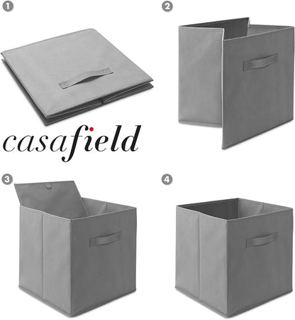 Casafield Set of 6 Collapsible Fabric Cube Storage Bins, Cubby Organizers & More - Image 6