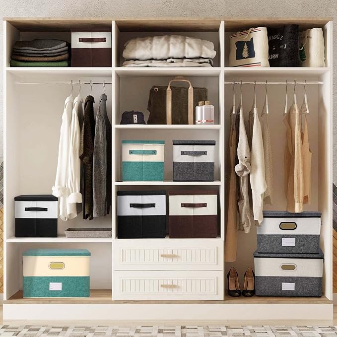 Large Linen Fabric Foldable Storage Bins - Image 4