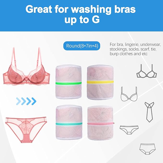 GOGOODA 4 Pack Mesh Laundry Bags, Delicates Bra Washing Bags | - Image 5