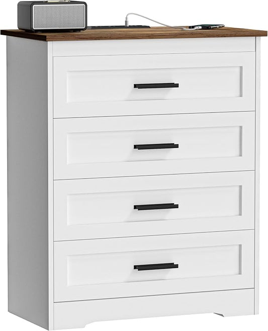 GEPELCN Farmhouse 4 Drawers Dresser by GEPELCN