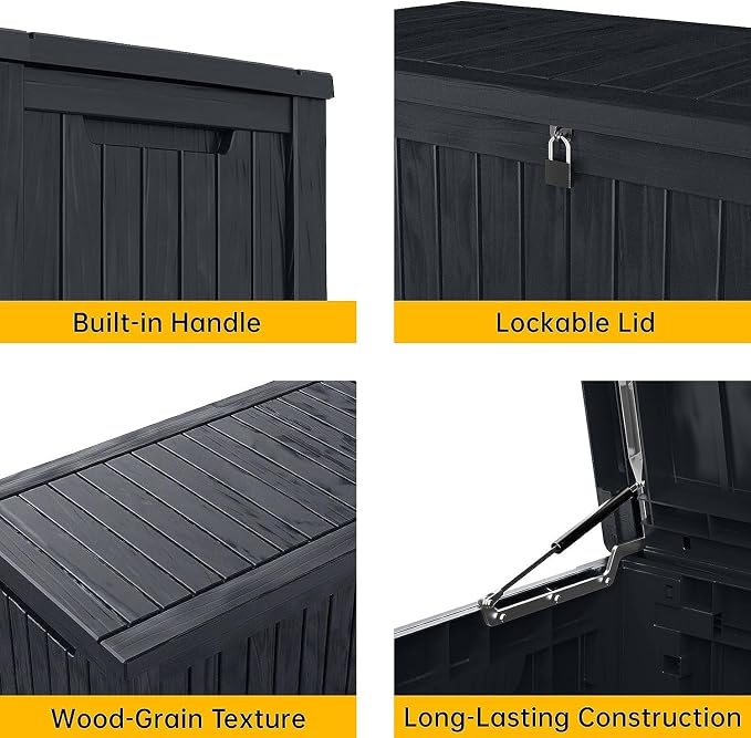 EasyUp 200 Gallon Deck Boxes Resin Large Storage Bins - Image 4