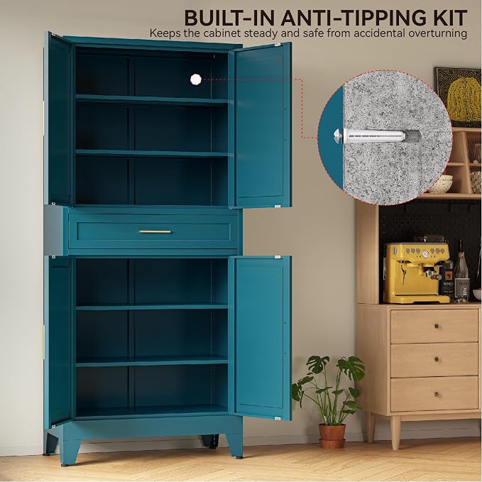 COFaR 71" Metal Pantry Cabinet - Image 6
