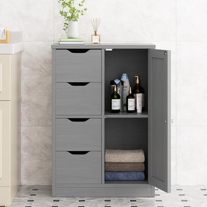 Walsunny Bathroom Floor Storage Cabinet, Wooden Storage Organizer by Walsunny