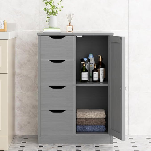 Walsunny Bathroom Floor Storage Cabinet, Wooden Storage Organizer by Walsunny