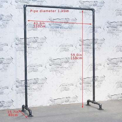 Industrial Pipe Clothing Rack 59in, Clothes Racks - Image 3