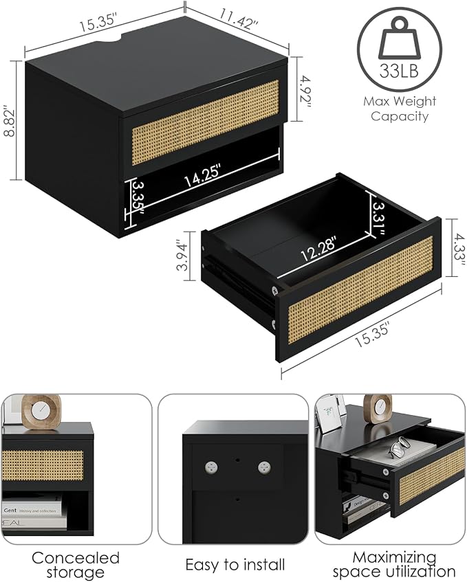 Floating Nightstand With Drawer - Image 2