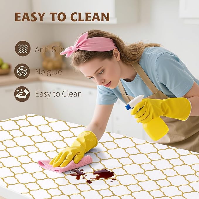 Shelf Liners for Kitchen Cabinets 12in x 30FT Non Adhesive Drawer Liner Gold - Image 6