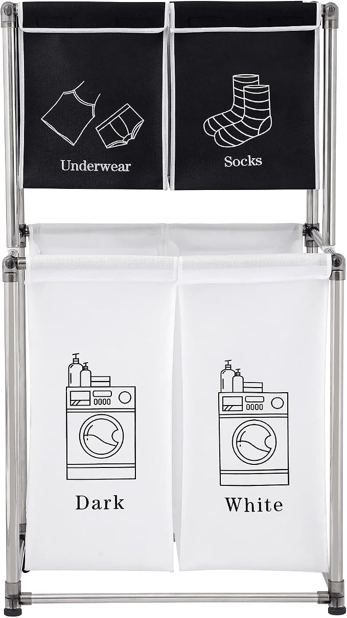 2 Tier Laundry Sorter with 4 Removable Bags by wenyuyu