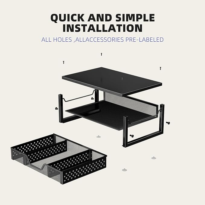 Simple Trending Desk Organizer and Accessories, 2-Tier Computer Monitor Stand - Image 9