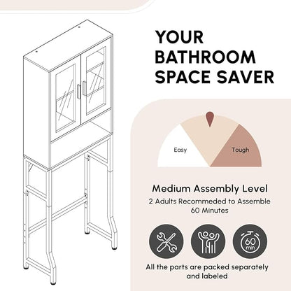 Black Over The Toilet Storage Cabinet - Image 9