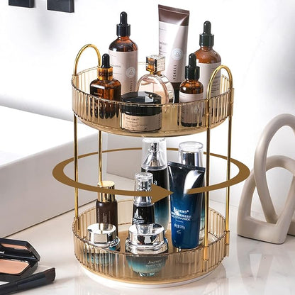 Rotating Makeup Organizer for Vanity, High-Capacity Skincare Clear Make Up by SHUANGQING