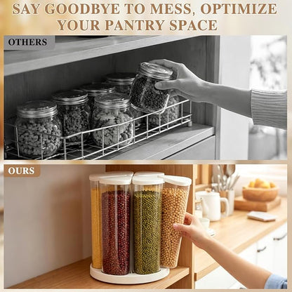 6 Grids 360° Rotating Cereal Dispenser Countertop - Image 4