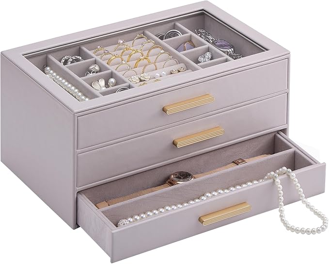 Lolalet Jewelry Box Organizer, 3-Layer Jewelry Organizers and Storage Case by Lolalet