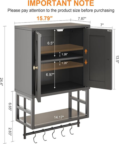 Bathroom Wall Cabinet, Farmhouse Medicine Storage - Image 3