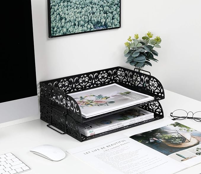 EasyPAG Paper Organizer for Desk 2 Tier Stackable Paper Tray for A4 Legal Size - Image 7