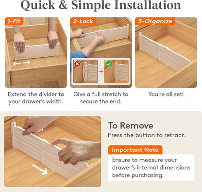 Lifewit 5" Tall 9 Pack Deep Drawer Dividers, 11.5-18.5" Expandable Drawer - Image 5
