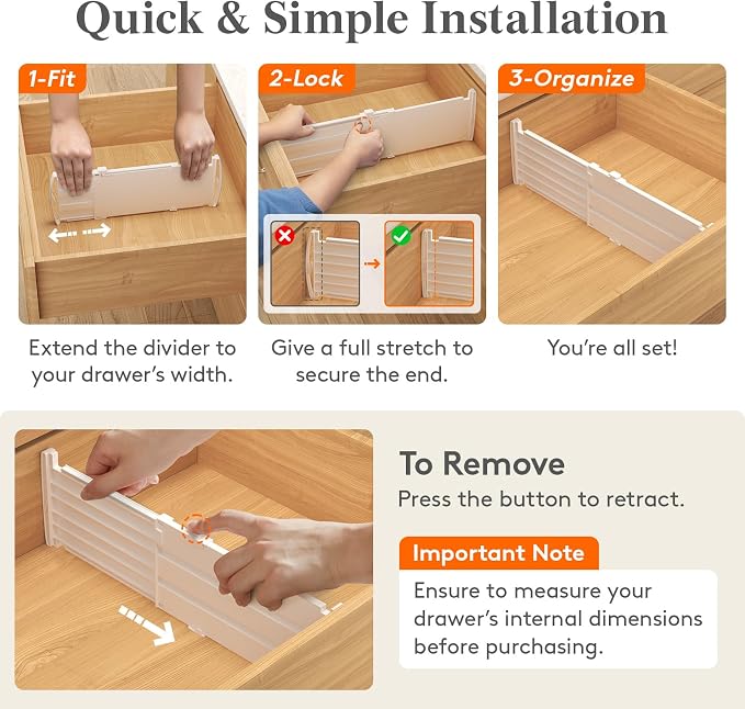 Lifewit 5" Tall 12 Pack Deep Drawer Dividers, 11.5-18.5" Expandable Drawer - Image 5