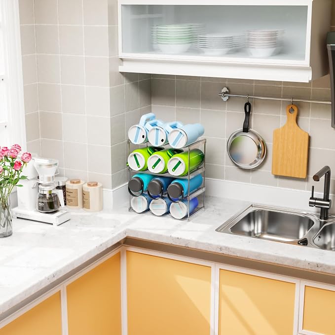 Yieach Larger Compartments Stackable Water Bottle Organizer - Image 7