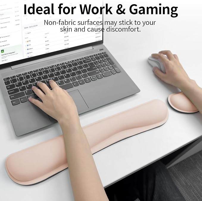 Bloss 2 Wrist Rest Support for Mouse Pad & Keyboard Set, Ergonomic Design Wrist - Image 7