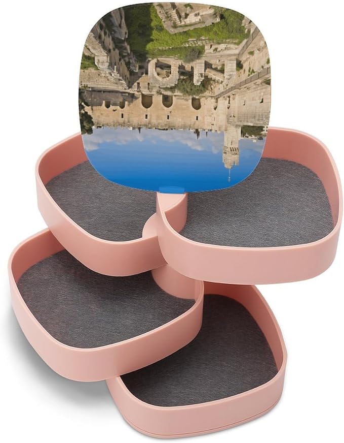 Israel at The Tower of David Rotating Jewelry Organizer Box 4-Layer 360° - Image 8