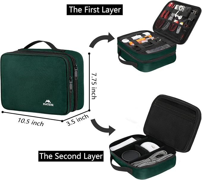 MATEIN Electronics Travel Organizer, Double Layers Charger Organizer Bag | - Image 3