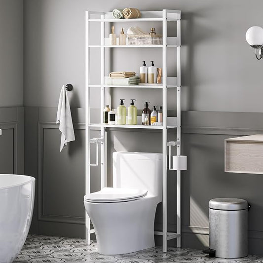 MAHANCRIS Over The Toilet Storage Rack, 4 Tier Bathroom Organizer Over Toilet by MAHANCRIS