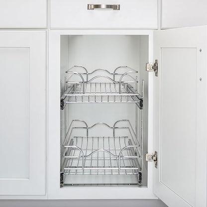 Rev-A-Shelf 2-Tier Kitchen Cabinet Pullout Shelf and Drawer Organizer Slide Out - Image 9