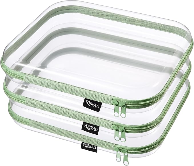 YQBRAO 3-Pack Large Clear Hard Shell Zipper Case, 1.2mm Ultra-Thick Rigid Toy & by Unknown
