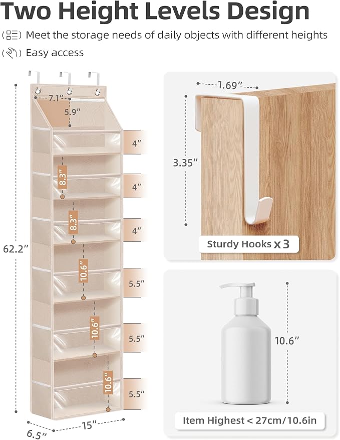 STORAGE MANIAC Over the Door Organizer Large Capacity Hanging Organizer - Image 2