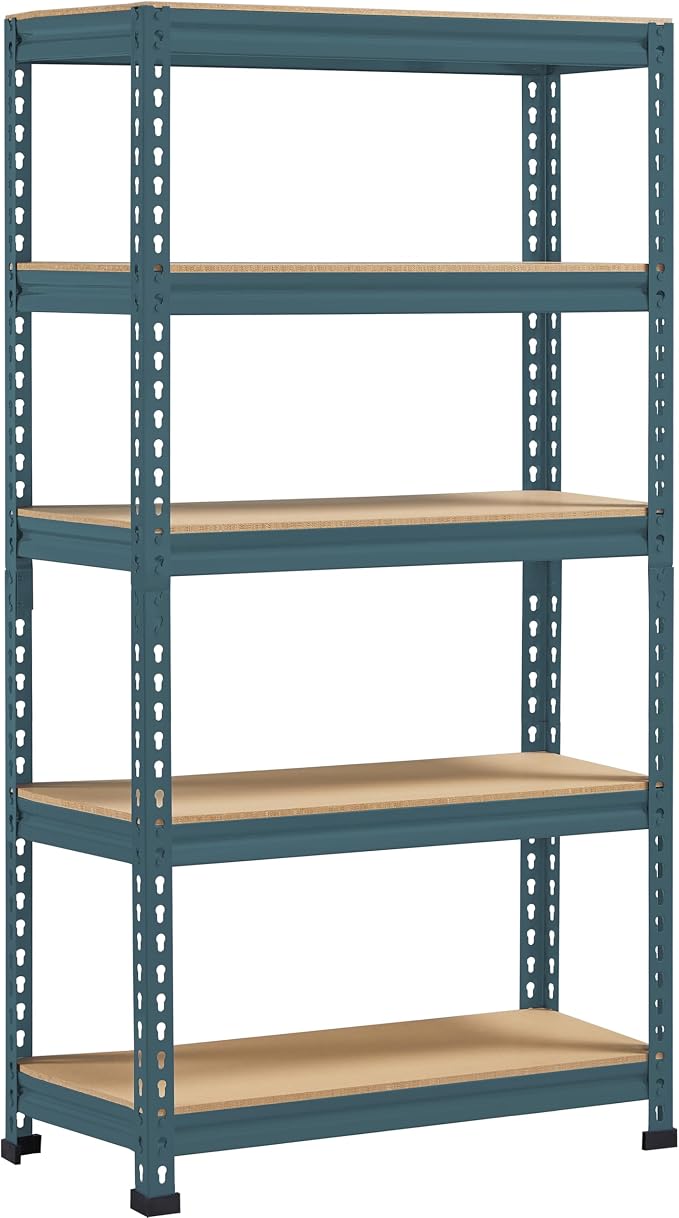 Topeakmart 5-Tier Utility Shelves, Metal Storage Shelves, Adjustable Shelving by Topeakmart