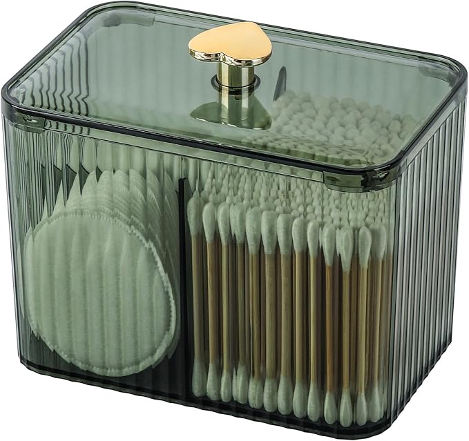 Tbestmax Qtip Holder Dispenser 3-Section Clear Cotton Swab/Pad/Ball Holder by Tbestmax