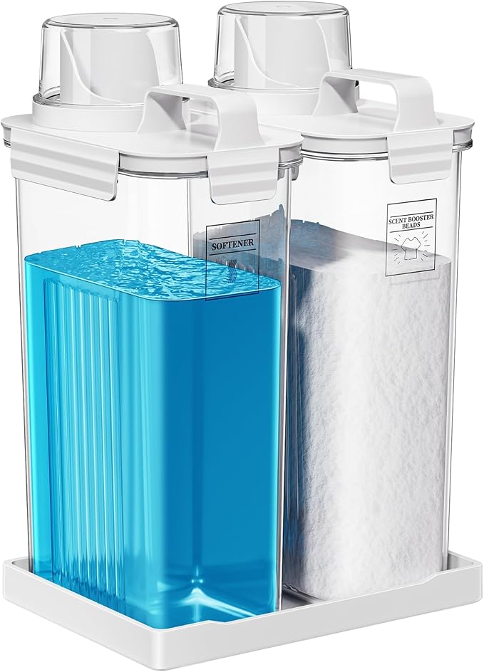 Laundry Detergent Dispenser for Laundry Room, 94oz Fabric Softener Dispenser by SUBEKYU