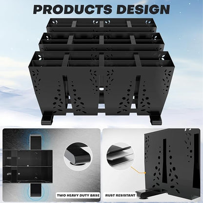 Ski Storage Rack for Garage, 12 Pair Heavy Duty Steel Freestanding Ski Storage - Image 4