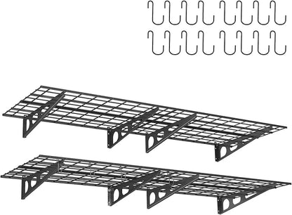 2 Pack 2x6 Ft Garage Wall Shelving, 1400 lbs Heavy Duty Metal Garage Shelf by Unknown