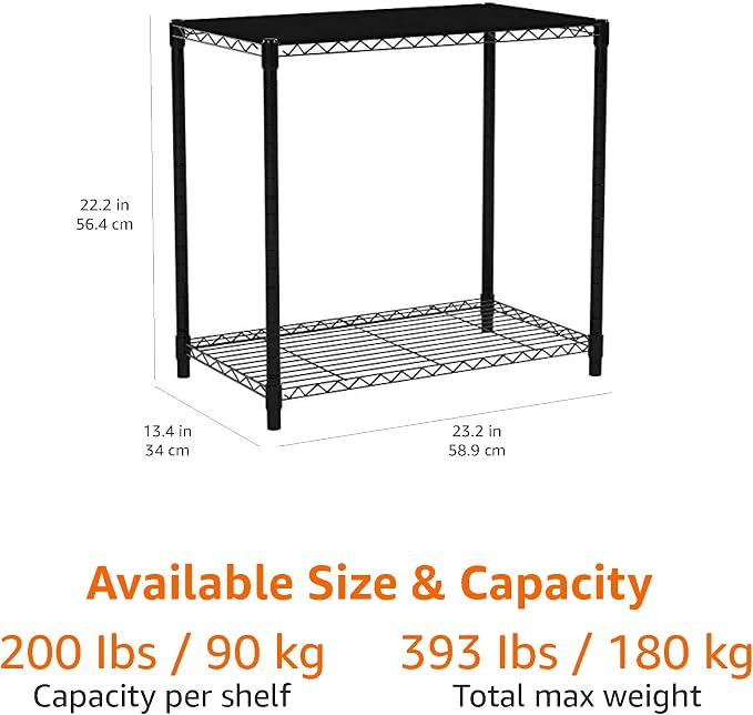 Amazon Basics 2-Shelf Stackable Storage, 13.3" D x 23.2" W x 22.2" H - Image 5