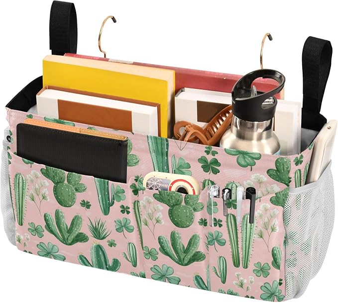 Floral Pink Cacti and Clovers Bedside Caddy - Image 3