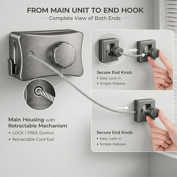 Retractable Clothesline Indoor Outdoor - Image 2