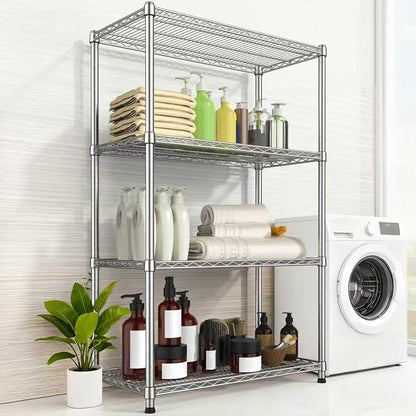 4- Shelf Storage Shelves Metal Shelving Unit Adjustable 4 Tier Wire Shelving - Image 2