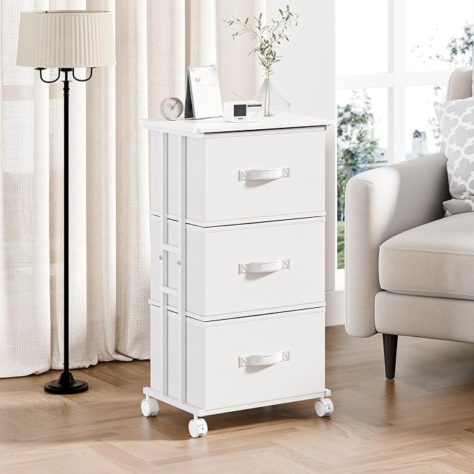 OLIXIS Dresser Storage with 3 Drawers, Fabric Dresser Tower - Image 4