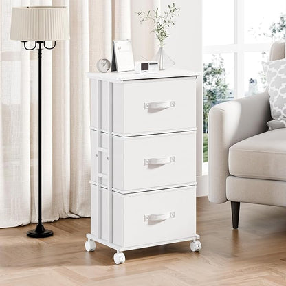 OLIXIS Dresser Storage with 3 Drawers, Fabric Dresser Tower - Image 4