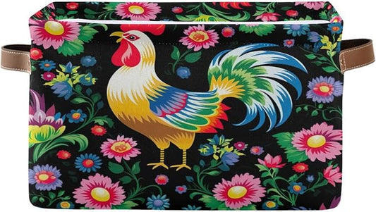 Traditional Chicken Foldable Storage Basket by LLCxigua