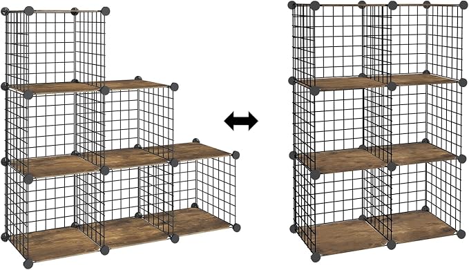 HOOBRO Wire Cube Storage Organizer, 6-Cube Metal Storage Shelves, Modular - Image 8