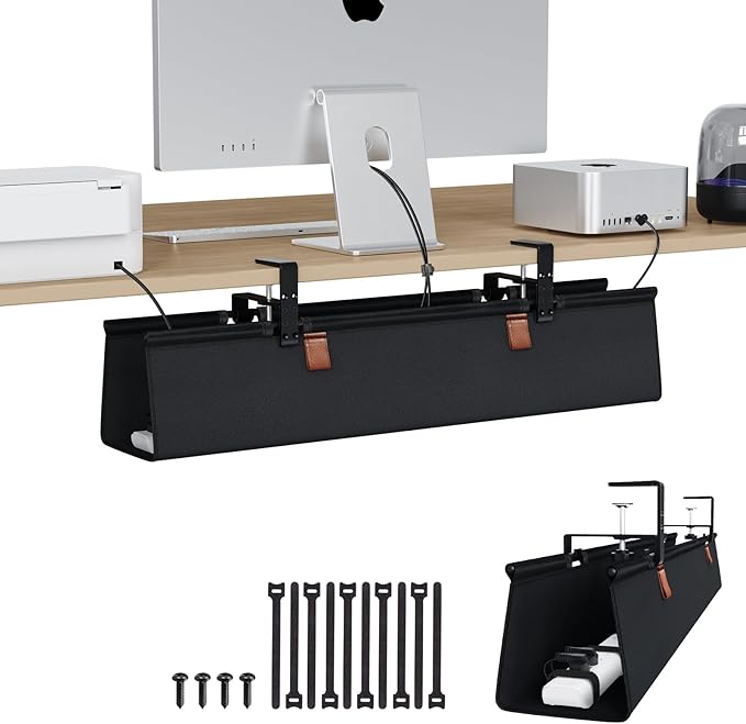 Zilink No Drill Under Desk Cable Management Tray 30" Cord Organizer by Zilink