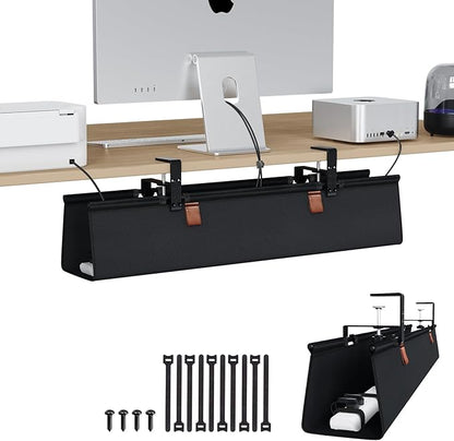 Zilink No Drill Under Desk Cable Management Tray 30" Cord Organizer by Zilink