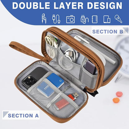 CAAORDKSO Travel Cable Organizer Pouch Electronic Accessories Carry Case Water - Image 3