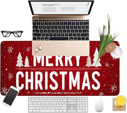 Merry Christmas Gaming Mouse Pad 31.5"x11.8"Desk Mat Anti-Slip Rubber Base & - Image 8