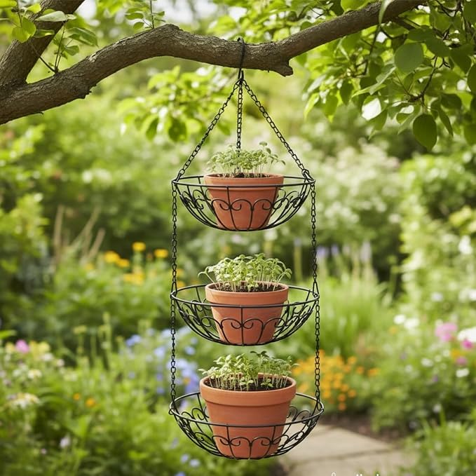 Dicunoy 3-Tier Hanging Fruit Basket, Heavy Duty Wire Baskets - Image 7