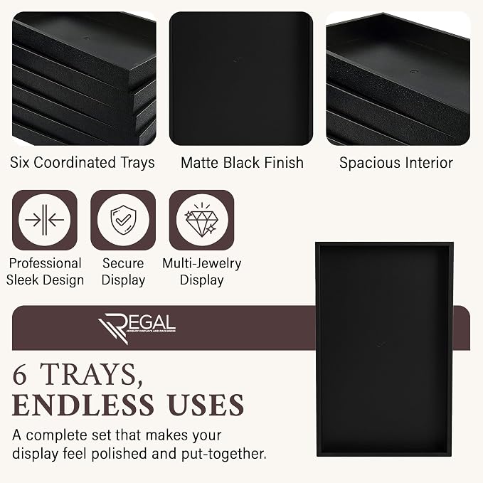 RJ Displays Stackable Jewelry Tray Set, Stackable Plastic Jewelry Organizer Tray - Image 3