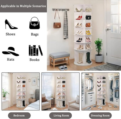 Runboll 7-Tier Rotating Shoe Rack Tower Spinning Shoe Display Lazy Susan - Image 3