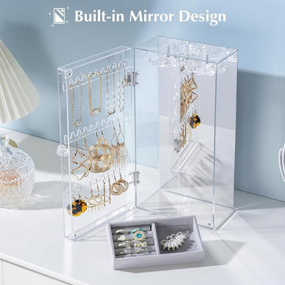 Lolalet Earring Holder Organizer, Acrylic Jewelry Organizer Rotating Clear - Image 3